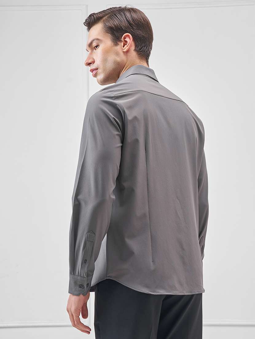 men solid long sleeve regular fit casual shirt - 22470279 -  Standard Image - 4