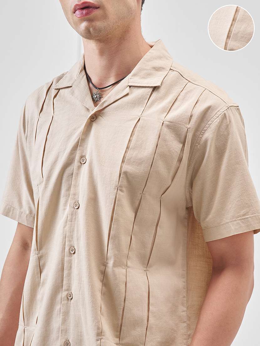 Men Solid Short Sleeve Regular Fit Casual Shirt - 22470282 -  Standard Image - 1