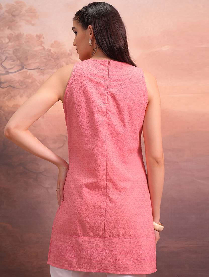 women solid mauve polyester regular tunic - 22470294 -  Standard Image - 4
