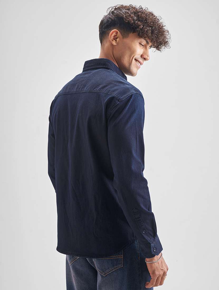 men solid long sleeve regular fit casual shirt - 22470299 -  Standard Image - 4