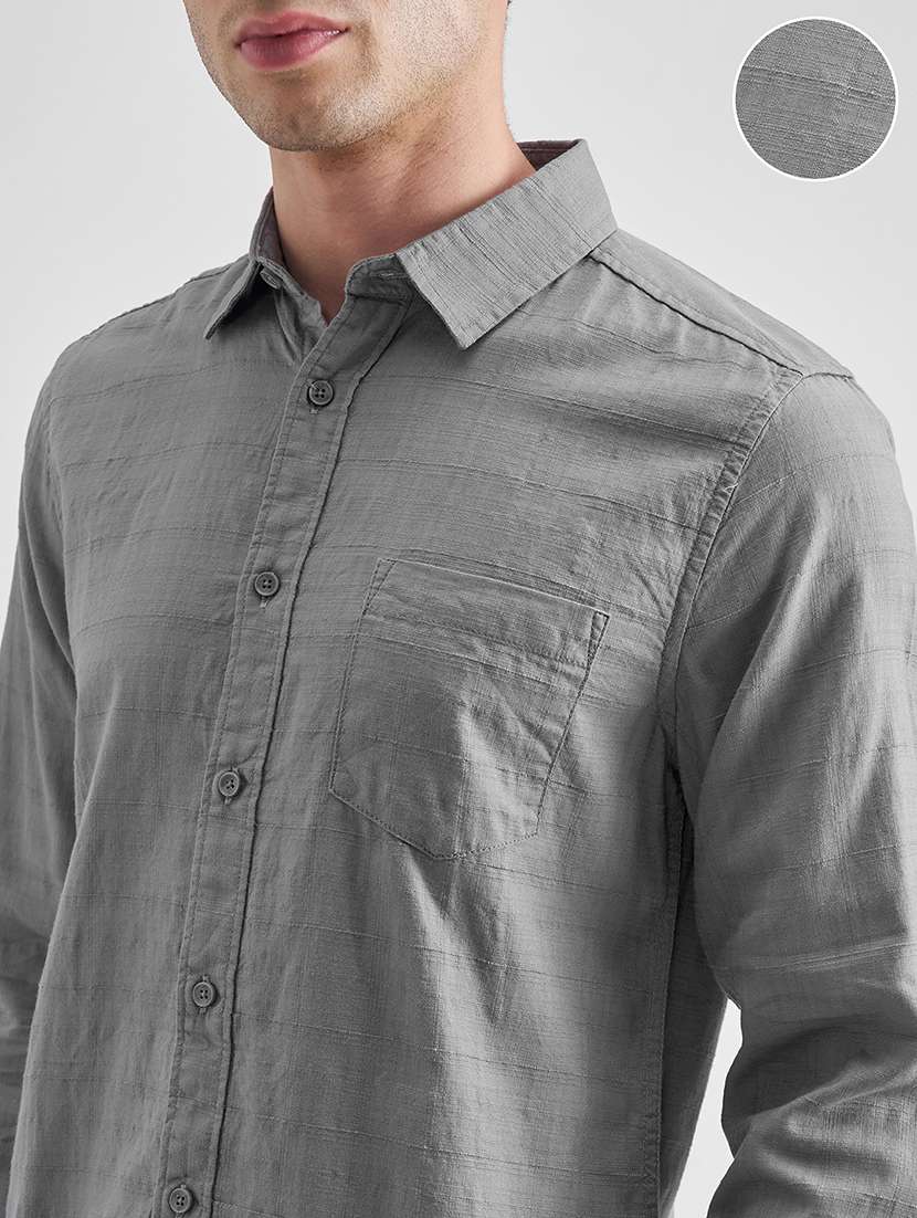 men self design long sleeve regular fit casual shirt - 22470306 -  Standard Image - 1