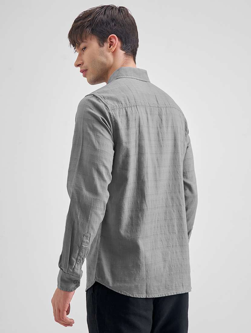 men self design long sleeve regular fit casual shirt - 22470306 -  Standard Image - 4