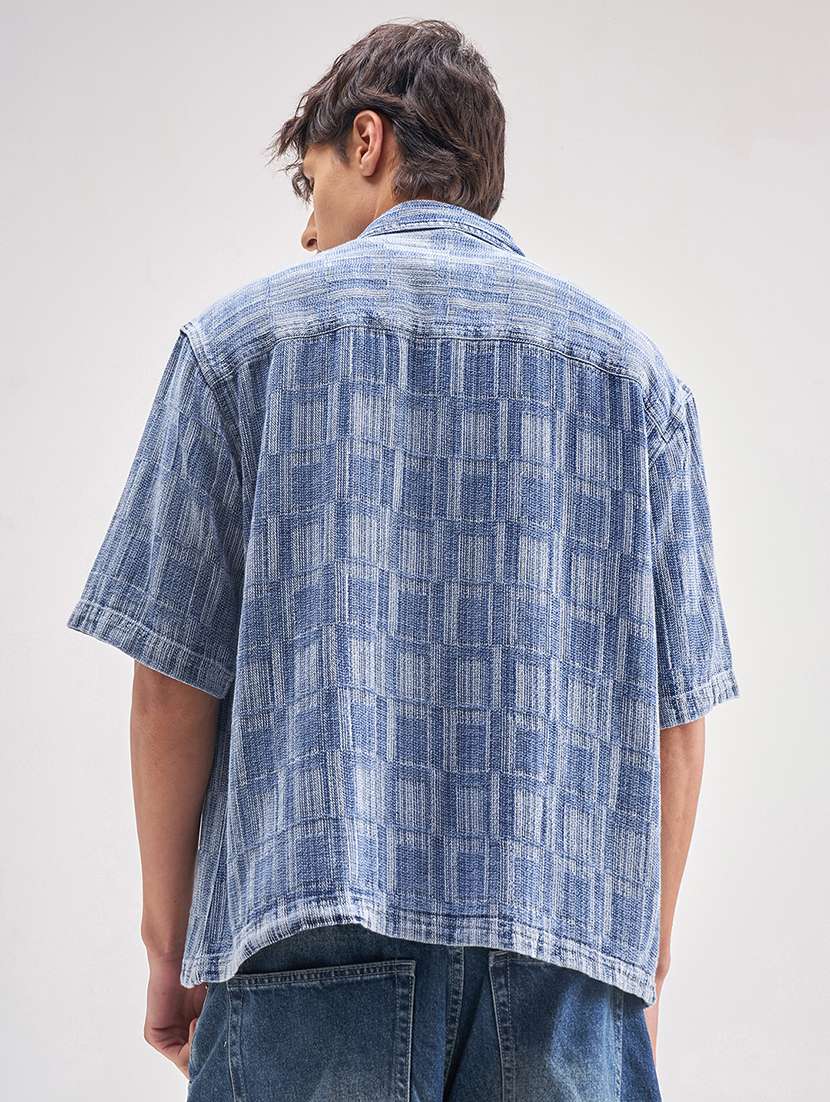 Men Self Design Short Sleeve Regular Fit Casual Shirt - 22470343 -  Standard Image - 4