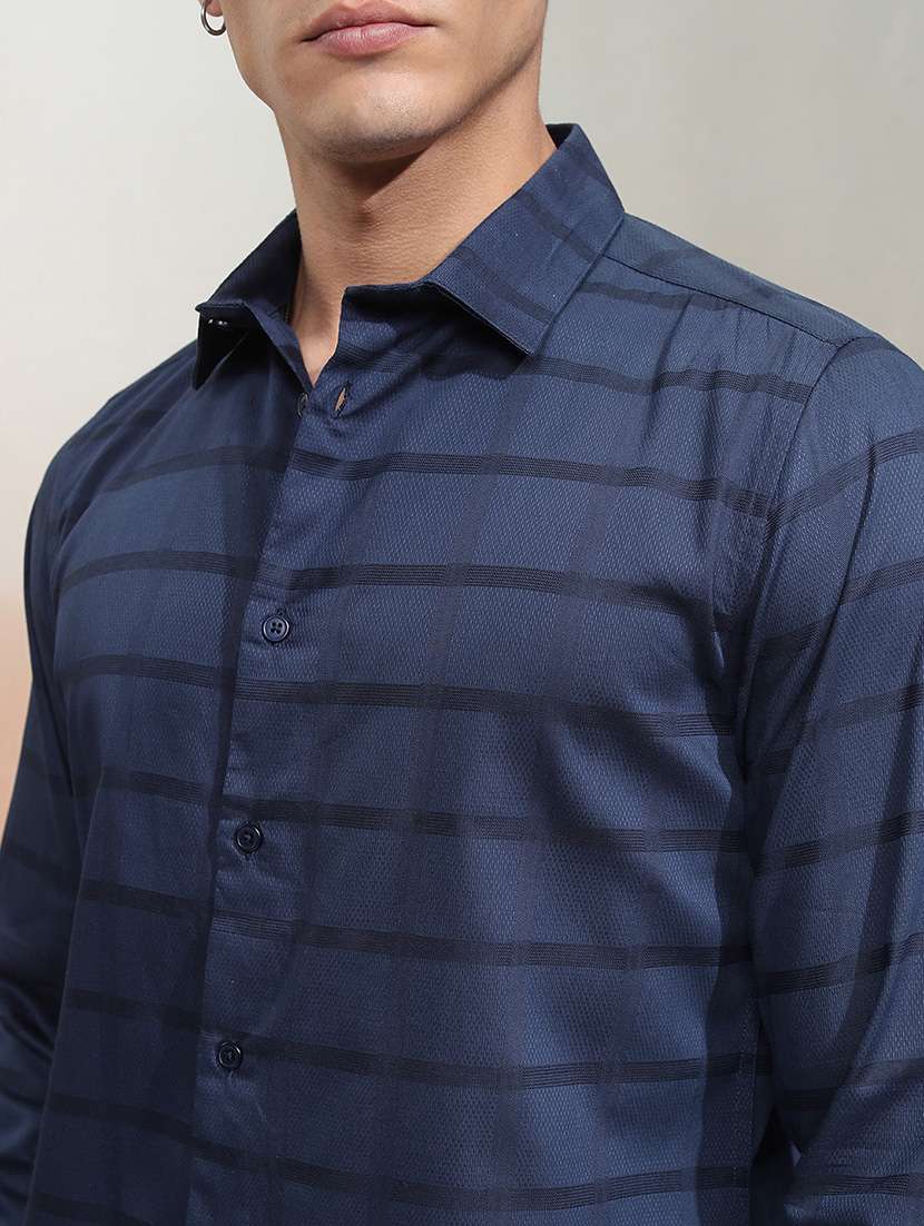 men striped long sleeve regular fit casual shirt - 22470407 -  Standard Image - 1