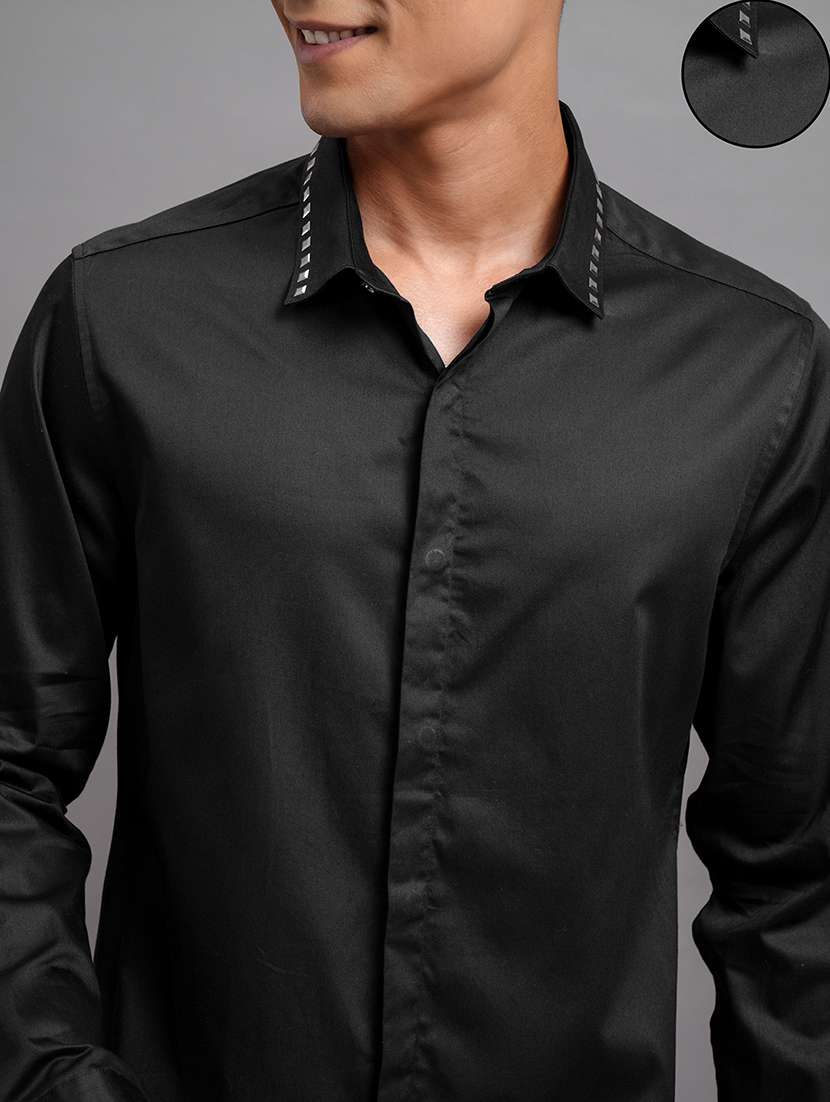 men solid long sleeve regular fit casual shirt - 22470466 -  Standard Image - 1