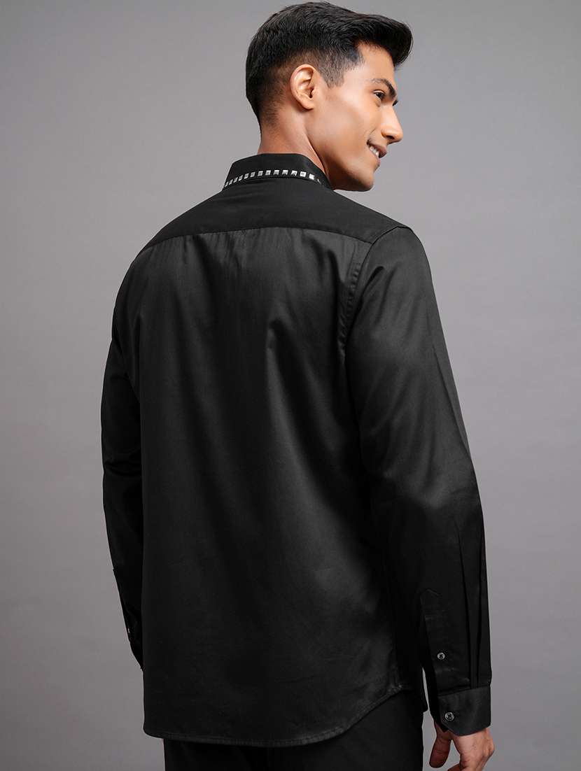 men solid long sleeve regular fit casual shirt - 22470466 -  Standard Image - 4