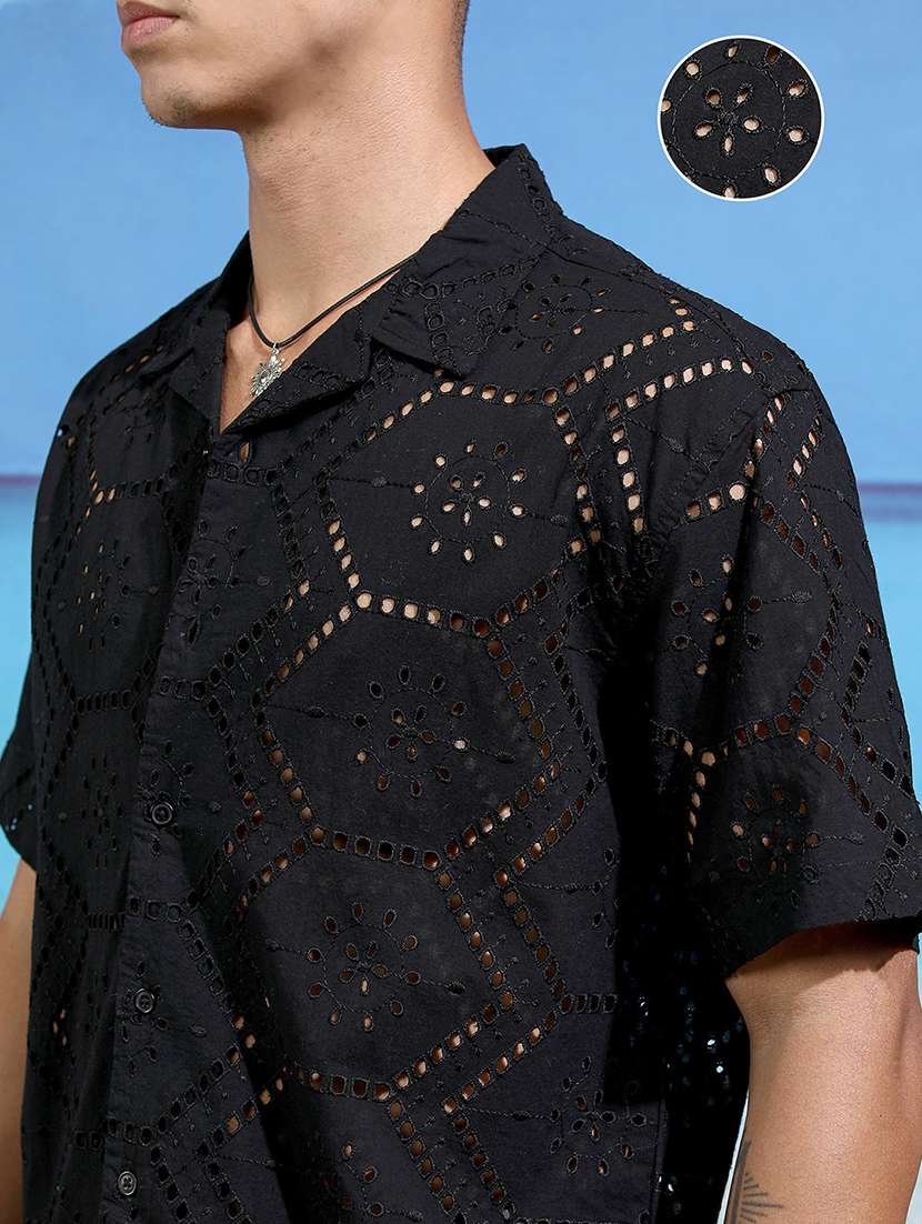 men self design short sleeve regular fit casual shirt - 22470467 -  Standard Image - 1