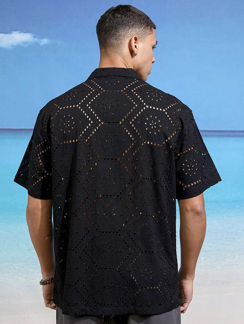 men self design short sleeve regular fit casual shirt - 22470467 -  Standard Image - 4
