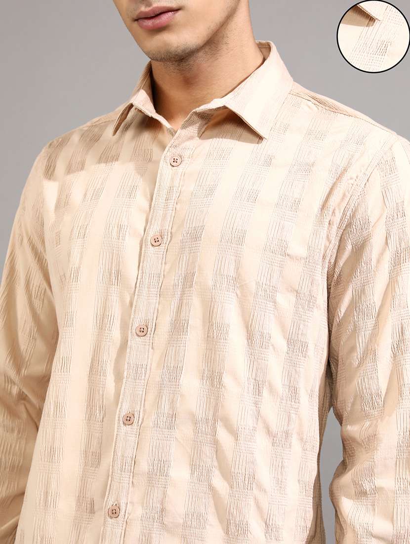 men self design long sleeve regular fit casual shirt - 22470474 -  Standard Image - 1