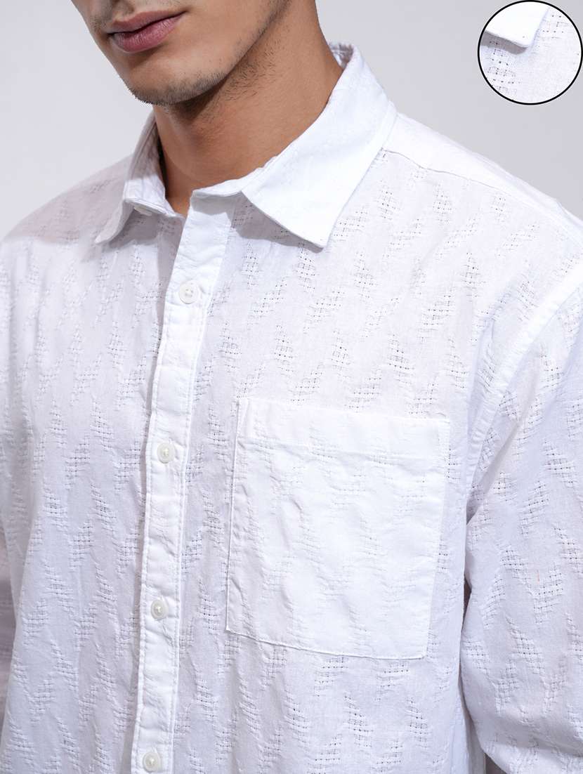 men self design long sleeve regular fit casual shirt - 22470485 -  Standard Image - 1