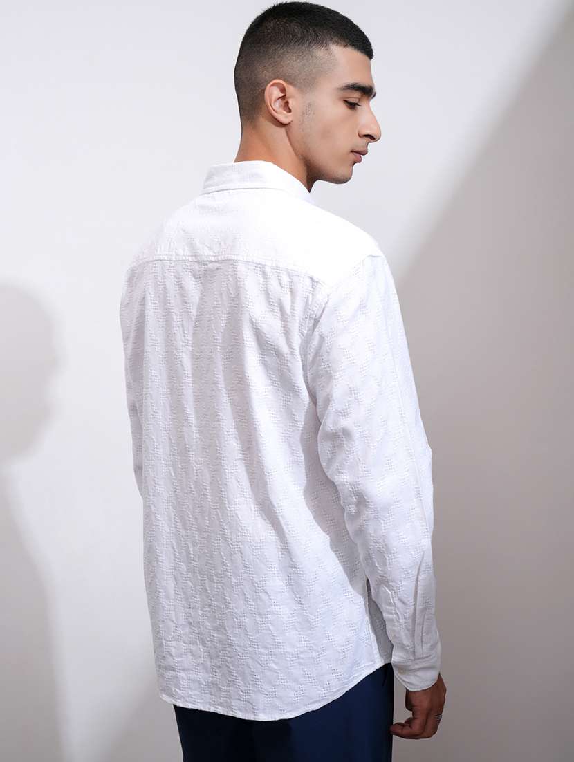 men self design long sleeve regular fit casual shirt - 22470485 -  Standard Image - 4