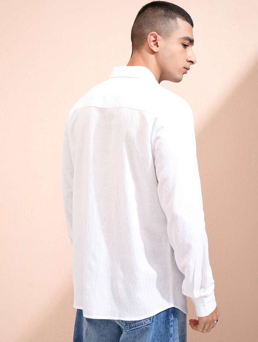men self design long sleeve regular fit casual shirt - 22470497 -  Standard Image - 4