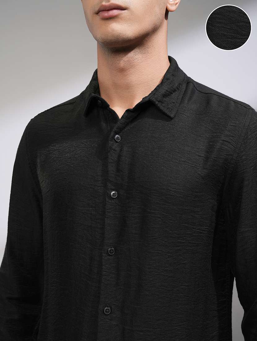men self design long sleeve regular fit casual shirt - 22470523 -  Standard Image - 1