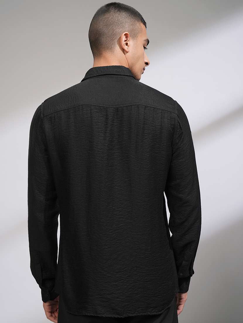 men self design long sleeve regular fit casual shirt - 22470523 -  Standard Image - 4
