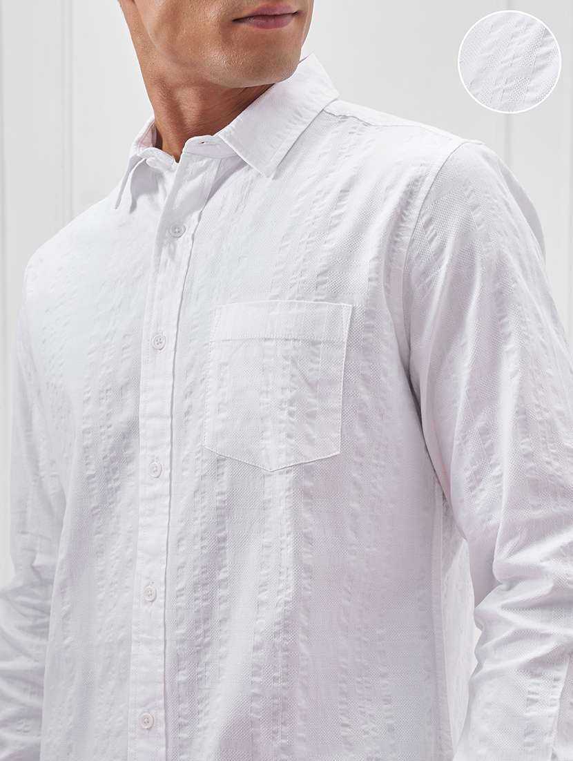 men self design long sleeve regular fit casual shirt - 22470529 -  Standard Image - 1