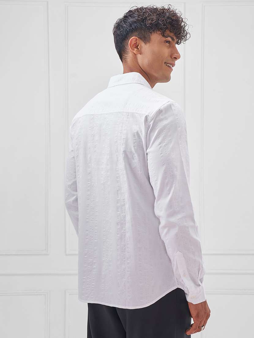 men self design long sleeve regular fit casual shirt - 22470529 -  Standard Image - 4
