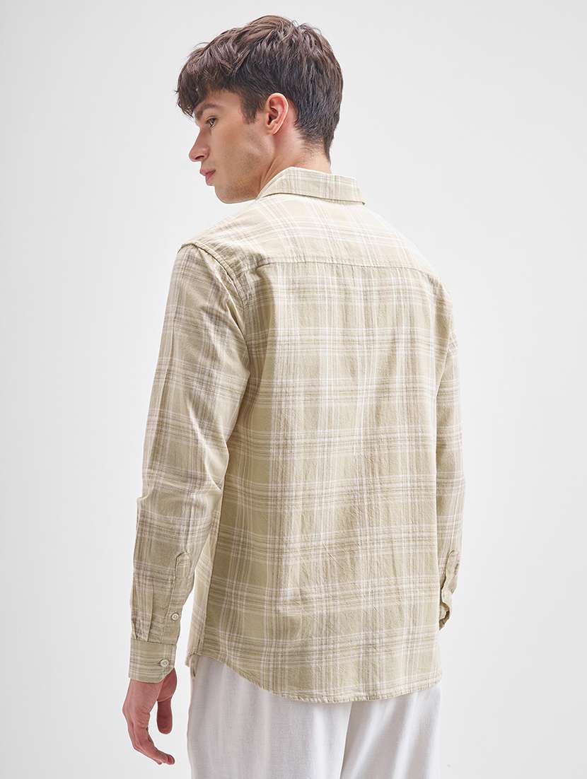 men checkered long sleeve regular fit casual shirt - 22470539 -  Standard Image - 4