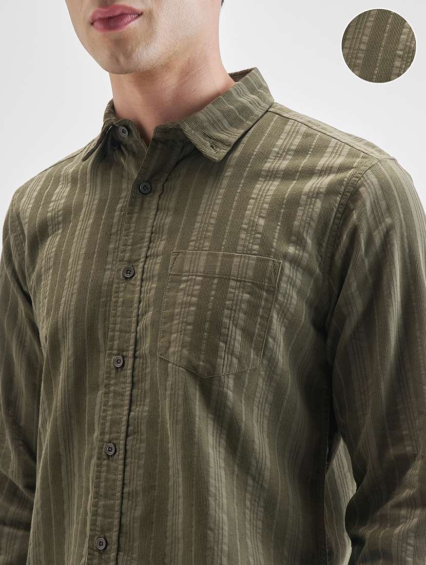 men striped long sleeve regular fit casual shirt - 22470552 -  Standard Image - 1