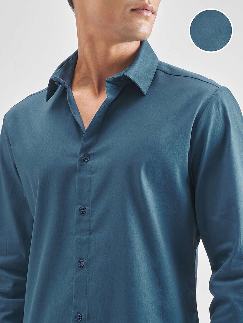 men solid long sleeve regular fit casual shirt - 22470562 -  Standard Image - 1