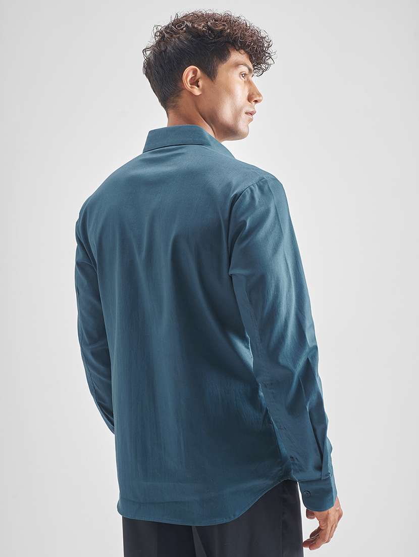 men solid long sleeve regular fit casual shirt - 22470562 -  Standard Image - 4