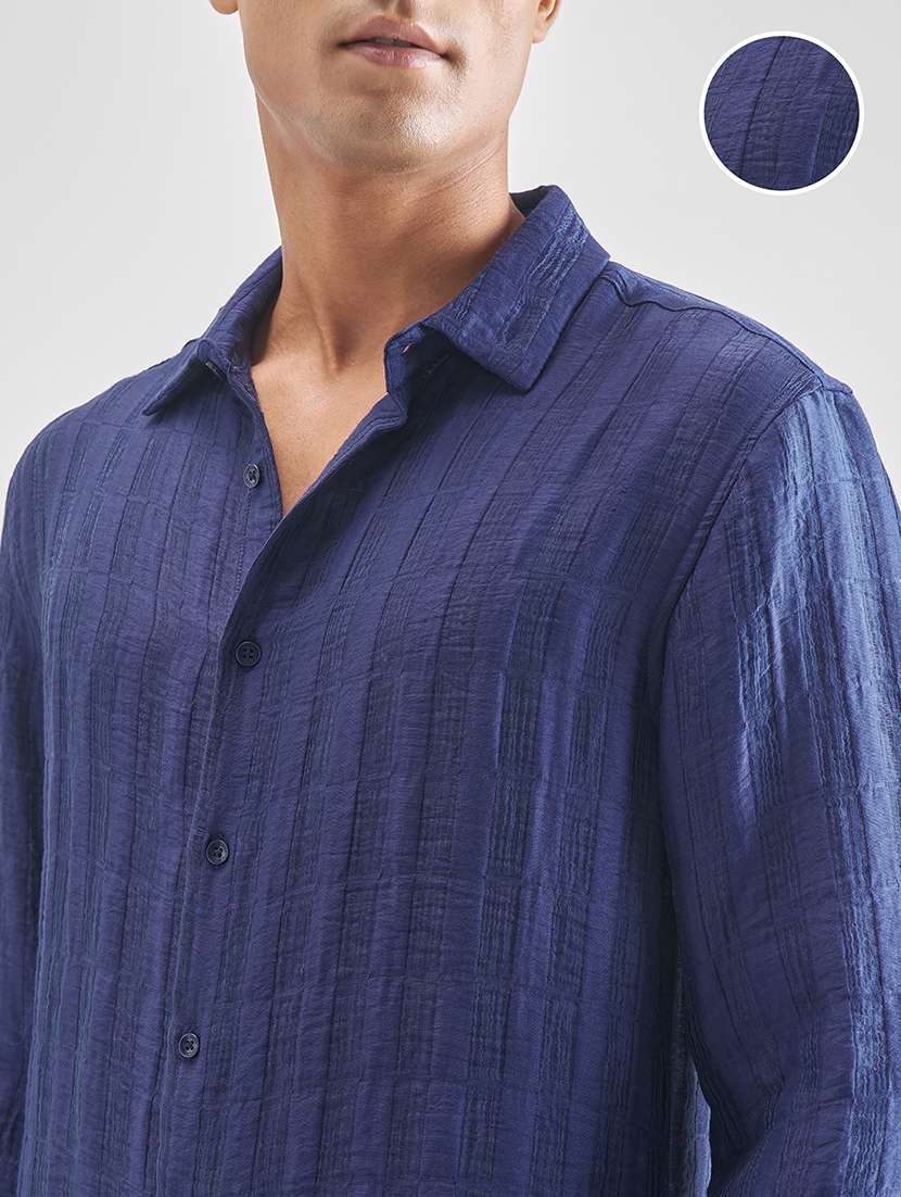 men self design long sleeve regular fit casual shirt - 22470565 -  Standard Image - 1