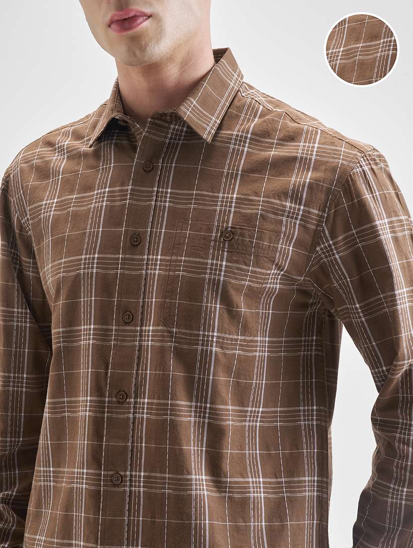 men checkered long sleeve regular fit casual shirt - 22470577 -  Standard Image - 1