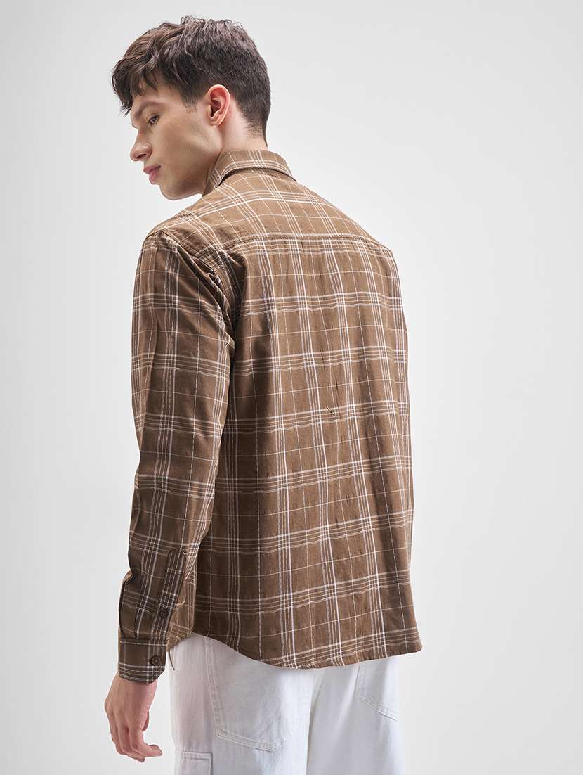 men checkered long sleeve regular fit casual shirt - 22470577 -  Standard Image - 4