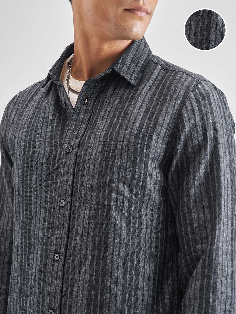 men striped long sleeve regular fit casual shirt - 22470580 -  Standard Image - 1