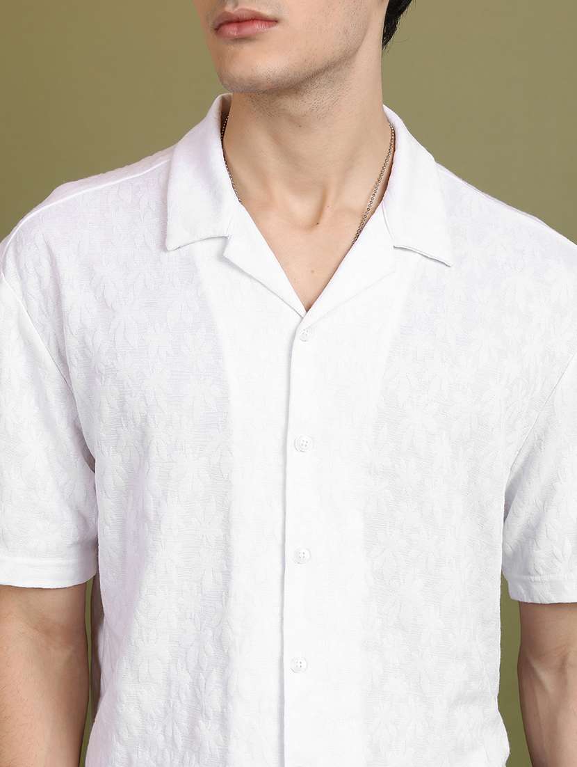 men self design short sleeve regular fit casual shirt - 22470584 -  Standard Image - 1