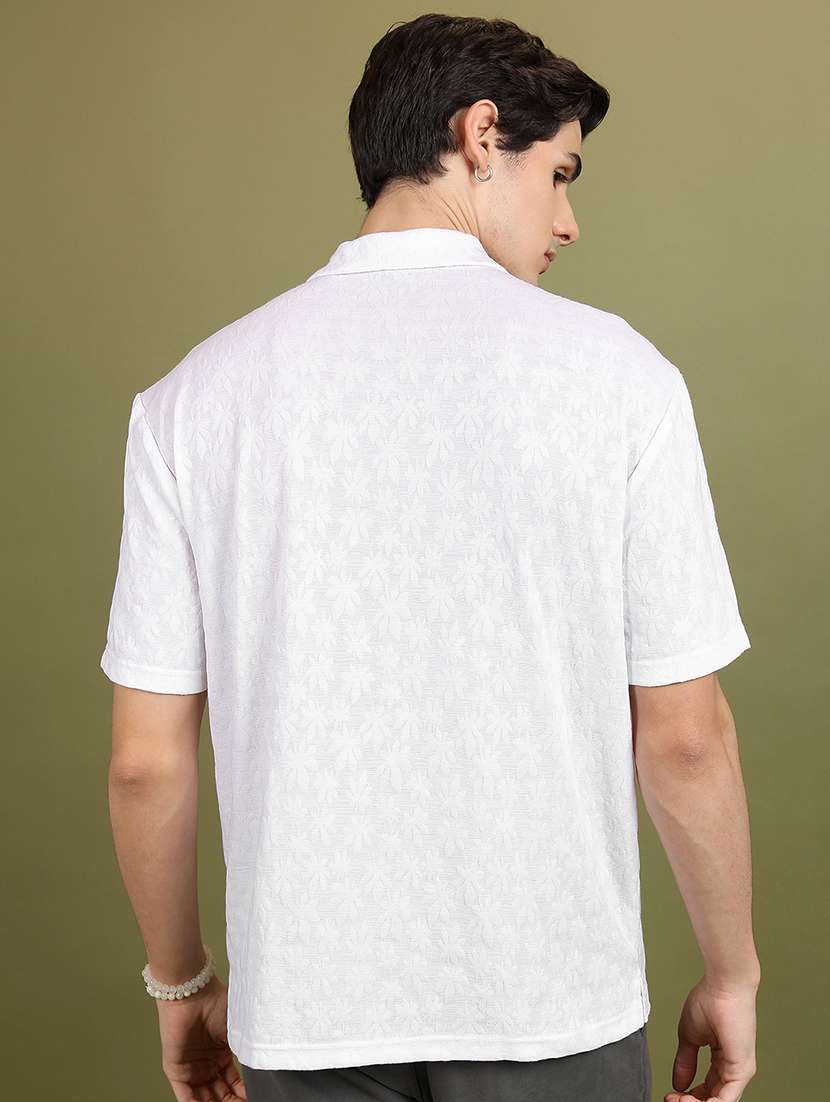 men self design short sleeve regular fit casual shirt - 22470584 -  Standard Image - 4