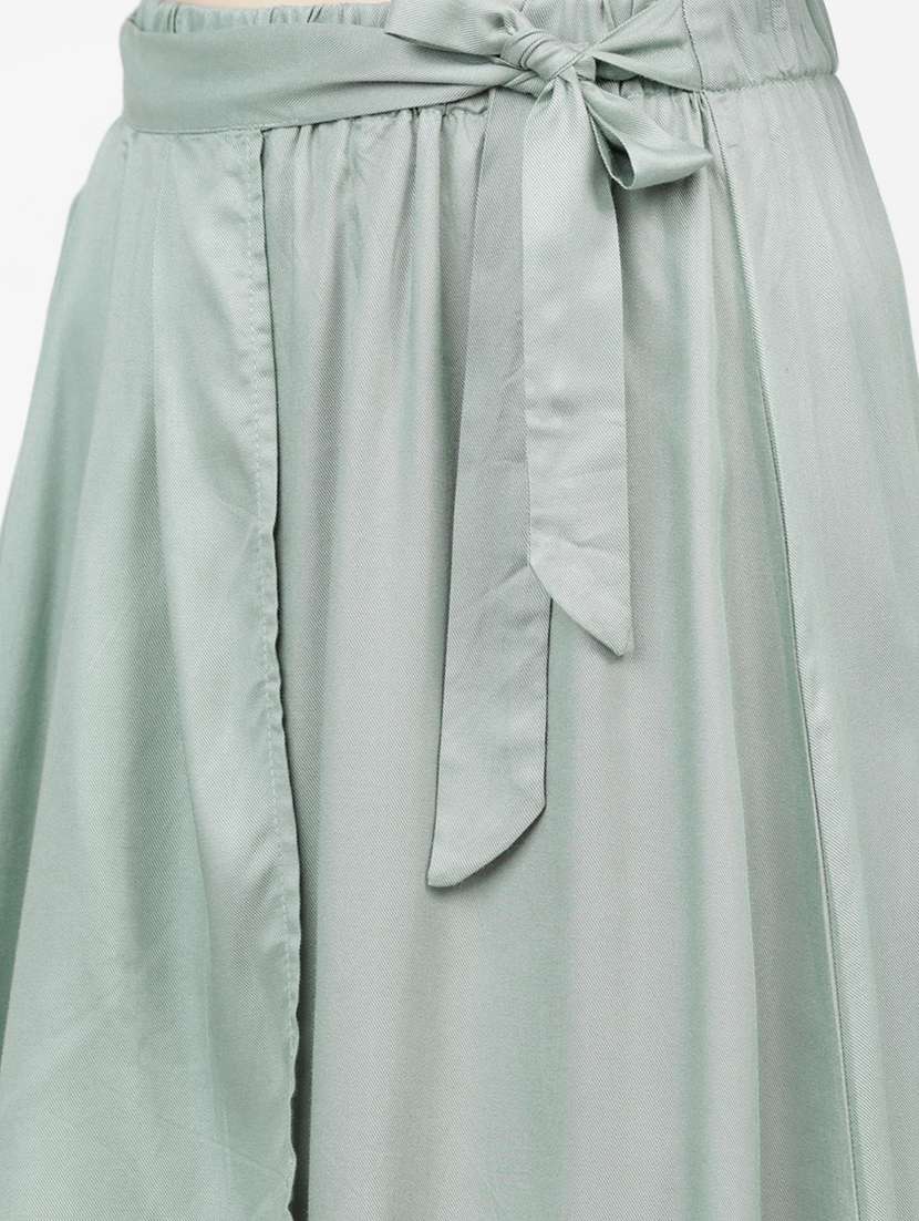 women green viscose a-line skirt - 22470620 -  Standard Image - 1
