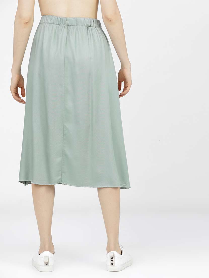 women green viscose a-line skirt - 22470620 -  Standard Image - 4