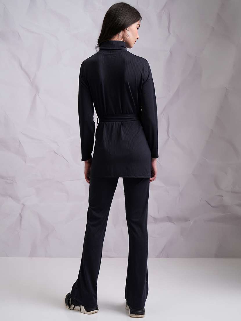 women solid polyester top and trouser set - 22470634 -  Standard Image - 4