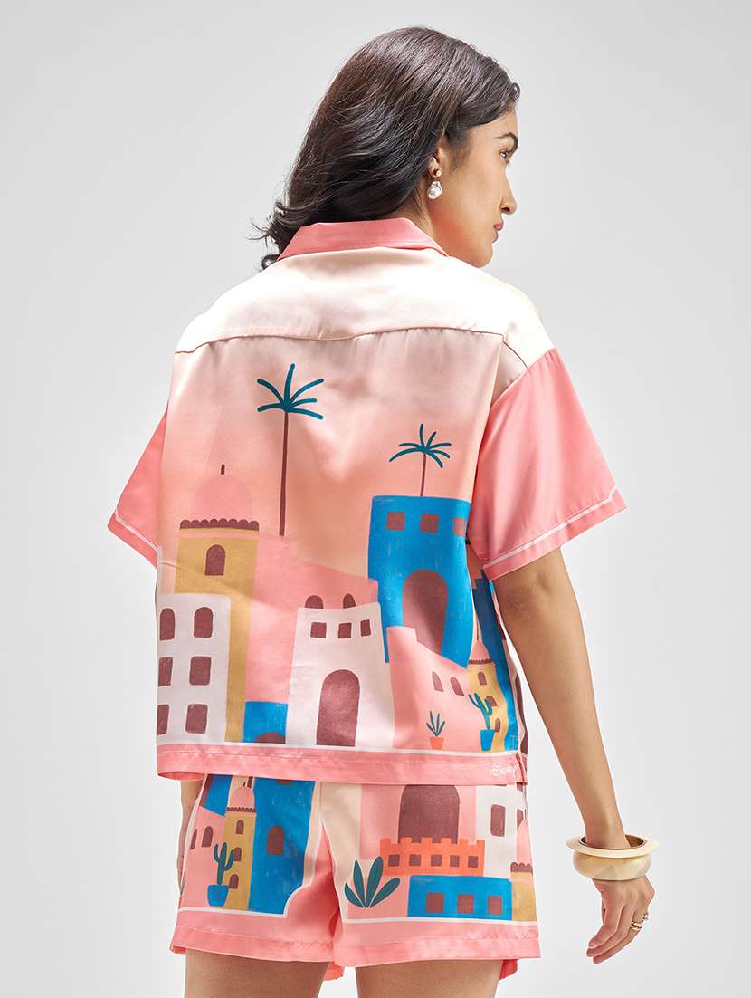 women printed polyester top and shorts co-ords set - 22470646 -  Standard Image - 4
