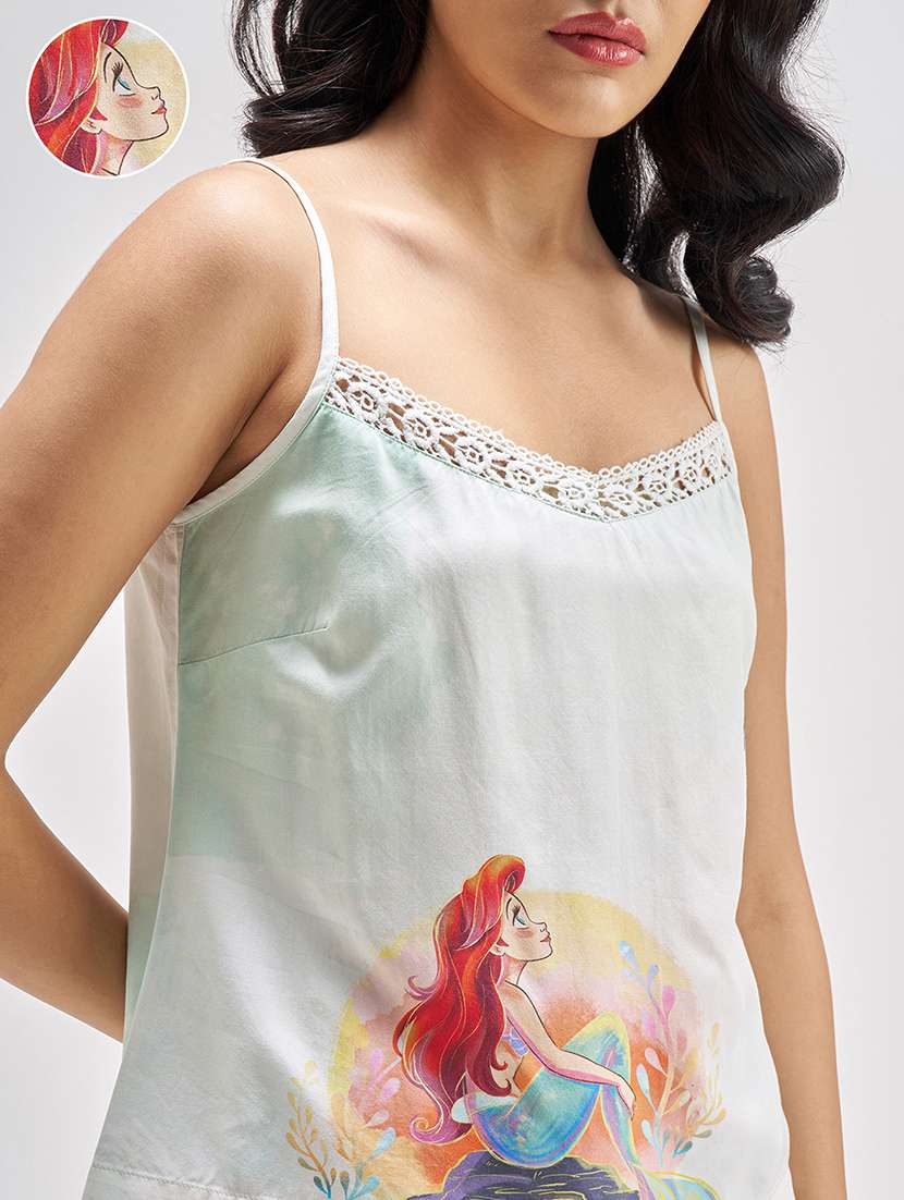 women printed viscose top and shorts set - 22470647 -  Standard Image - 1