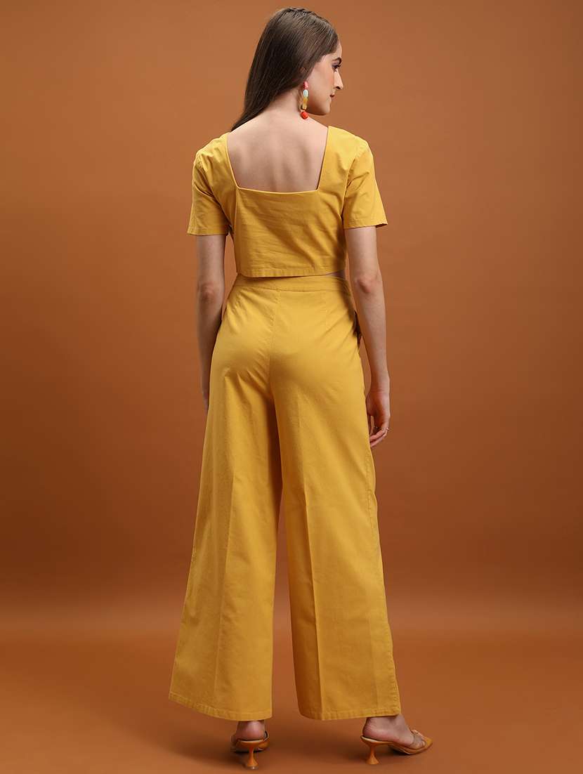 women yellow cotton top and trouser set co-ord - 22470651 -  Standard Image - 4