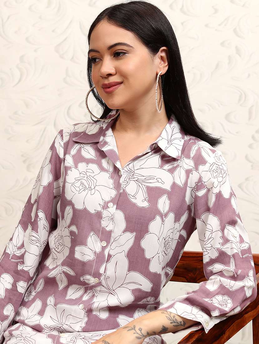 women printed cotton top and trouser set - 22470690 -  Standard Image - 1