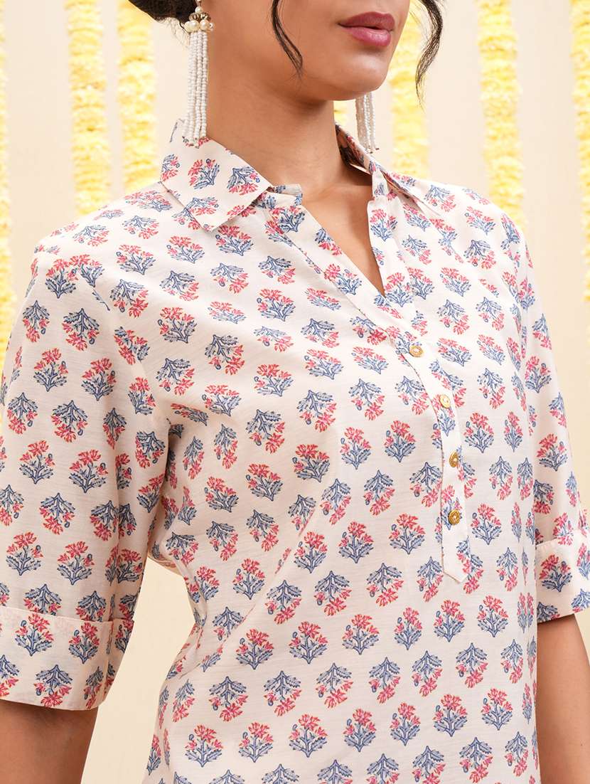 women printed polyester top and trouser set - 22470694 -  Standard Image - 1