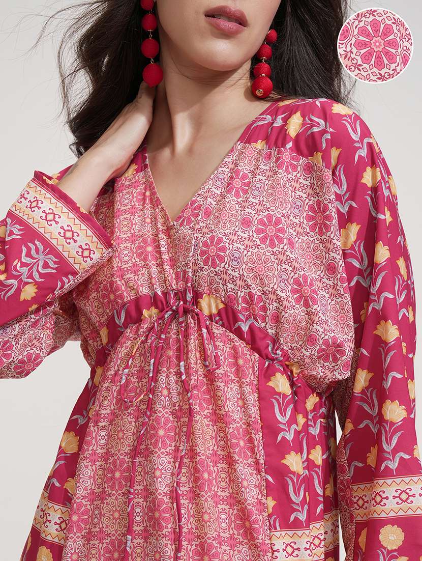 women pink polyester a-line dress - 22470714 -  Standard Image - 1