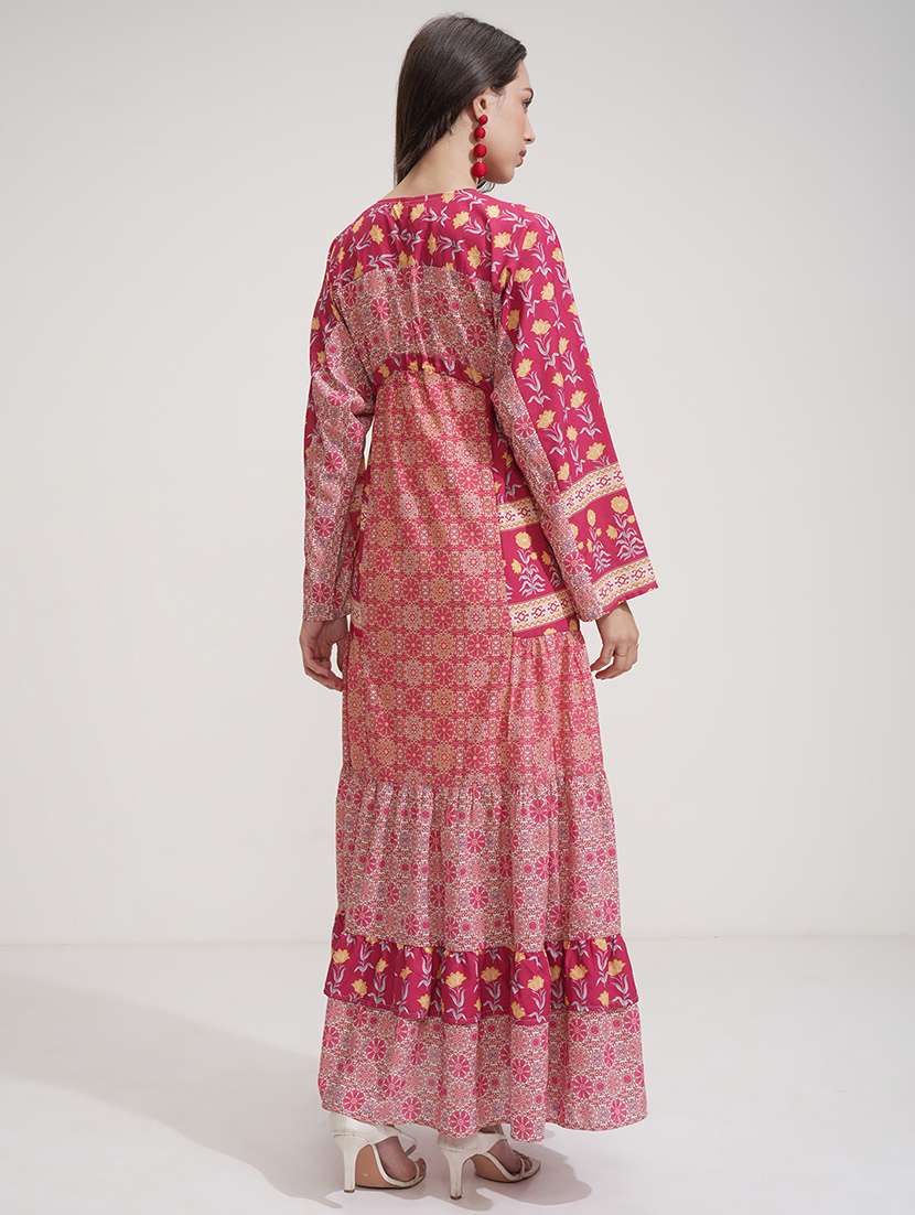 women pink polyester a-line dress - 22470714 -  Standard Image - 4