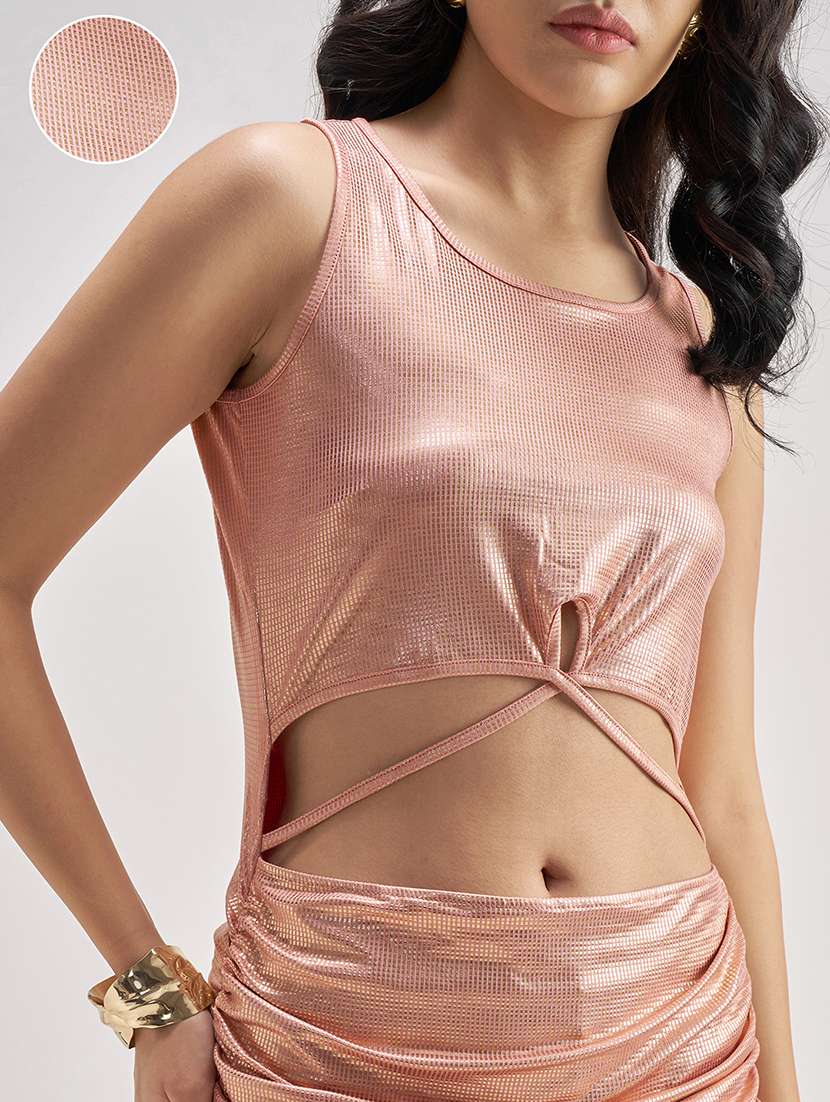 women pink polyester fit & flare dress - 22470718 -  Standard Image - 1