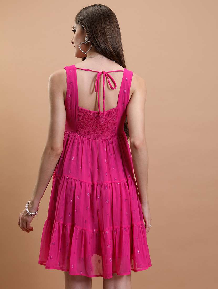women pink polyester a-line dress - 22470727 -  Standard Image - 4