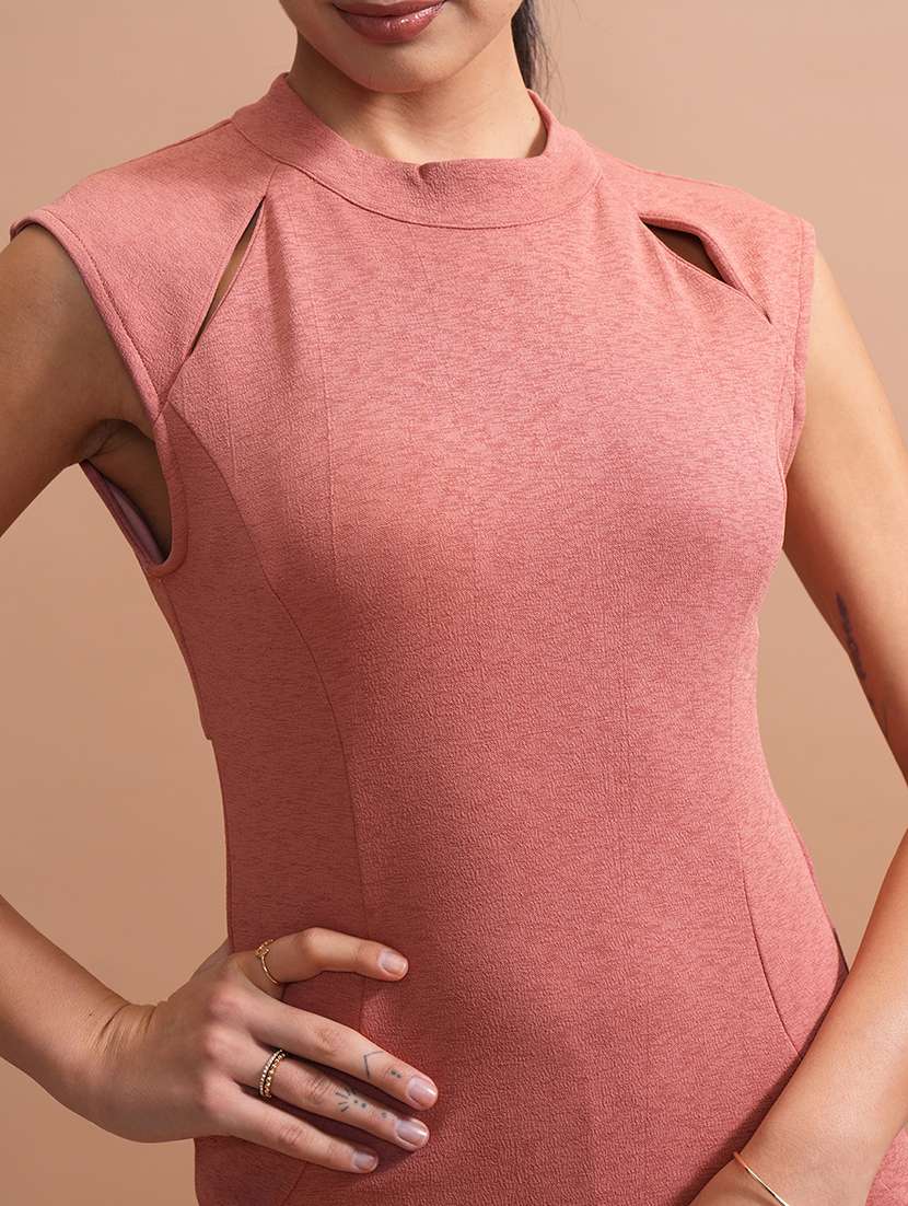 women pink polyester a-line dress - 22470729 -  Standard Image - 1