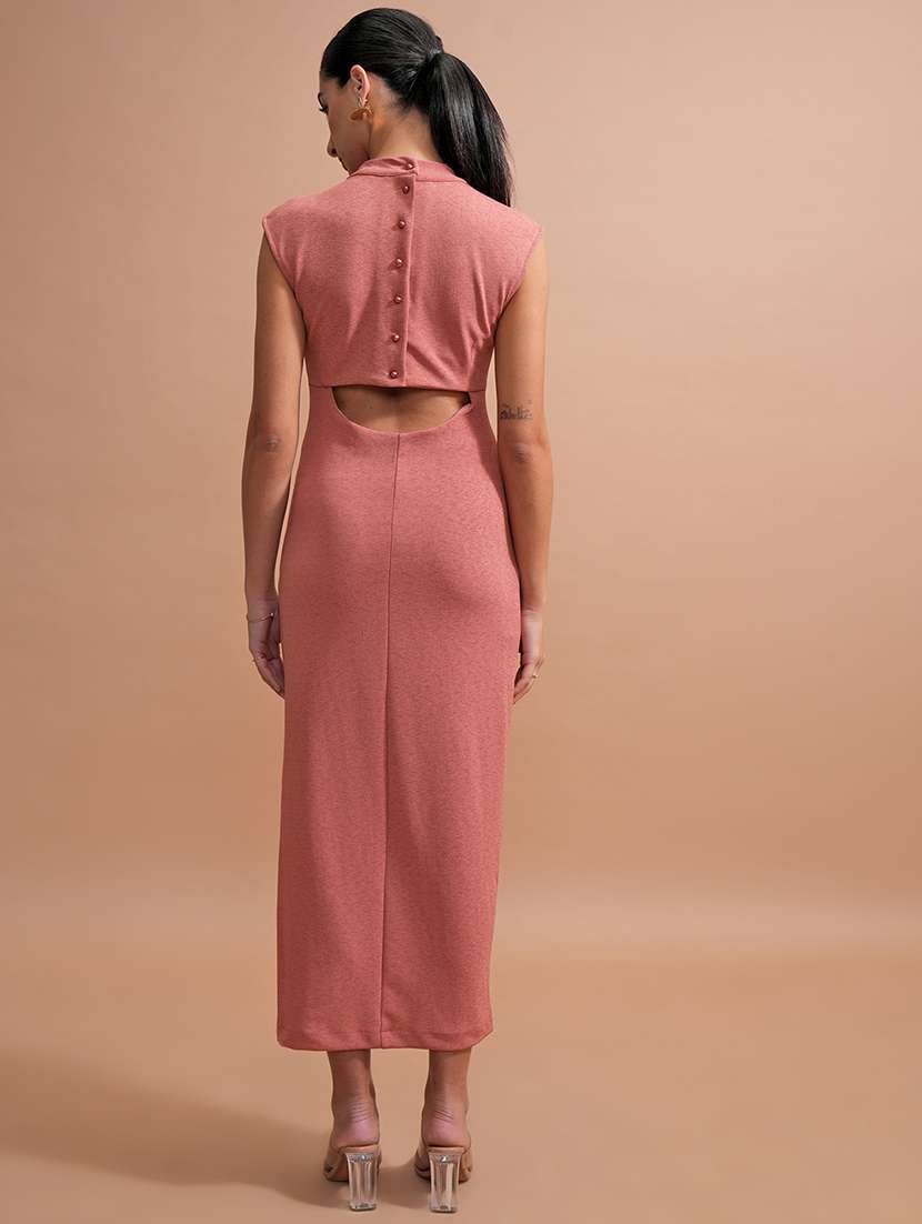 women pink polyester a-line dress - 22470729 -  Standard Image - 4