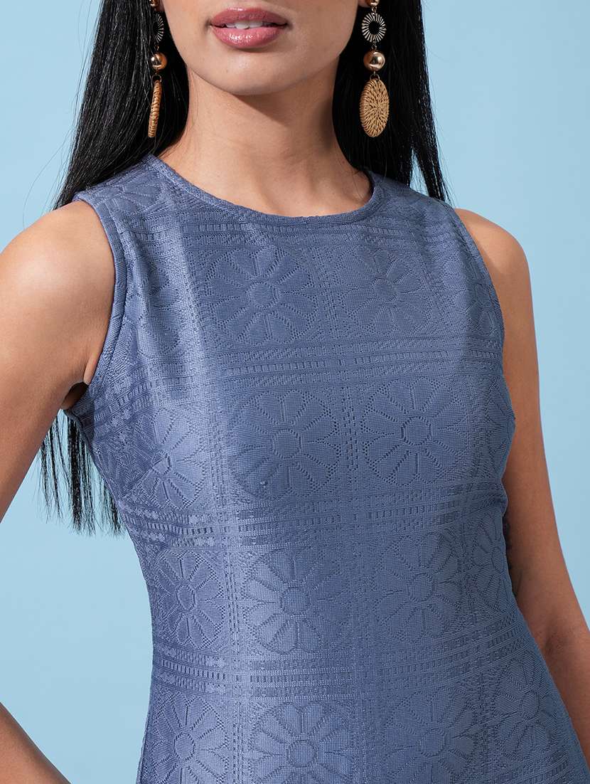 women blue polyester sheath dress - 22470734 -  Standard Image - 1