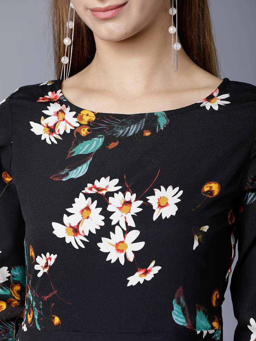 women black polyester a-line dress - 22470748 -  Standard Image - 1