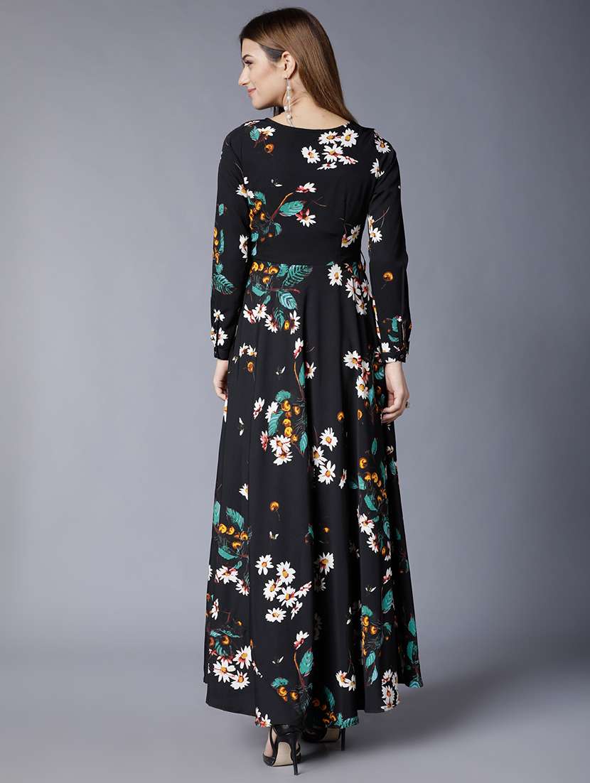 women black polyester a-line dress - 22470748 -  Standard Image - 4