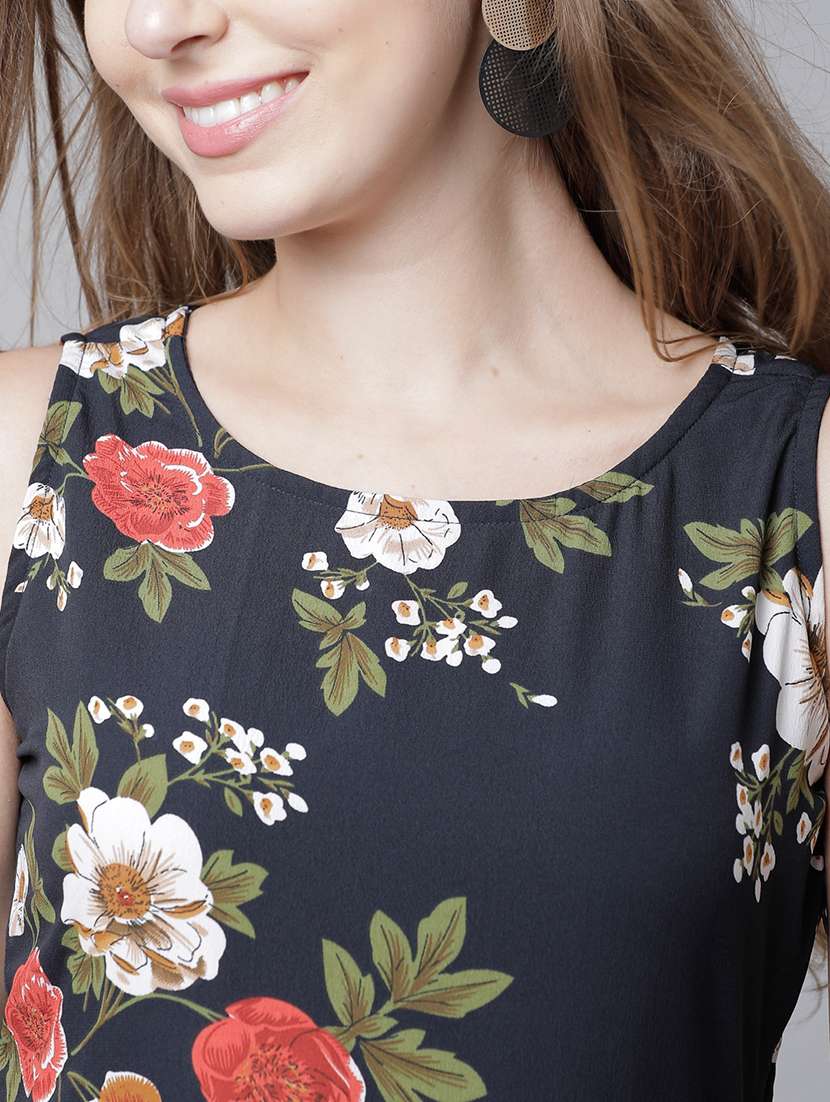 women black polyester a-line dress - 22470751 -  Standard Image - 1