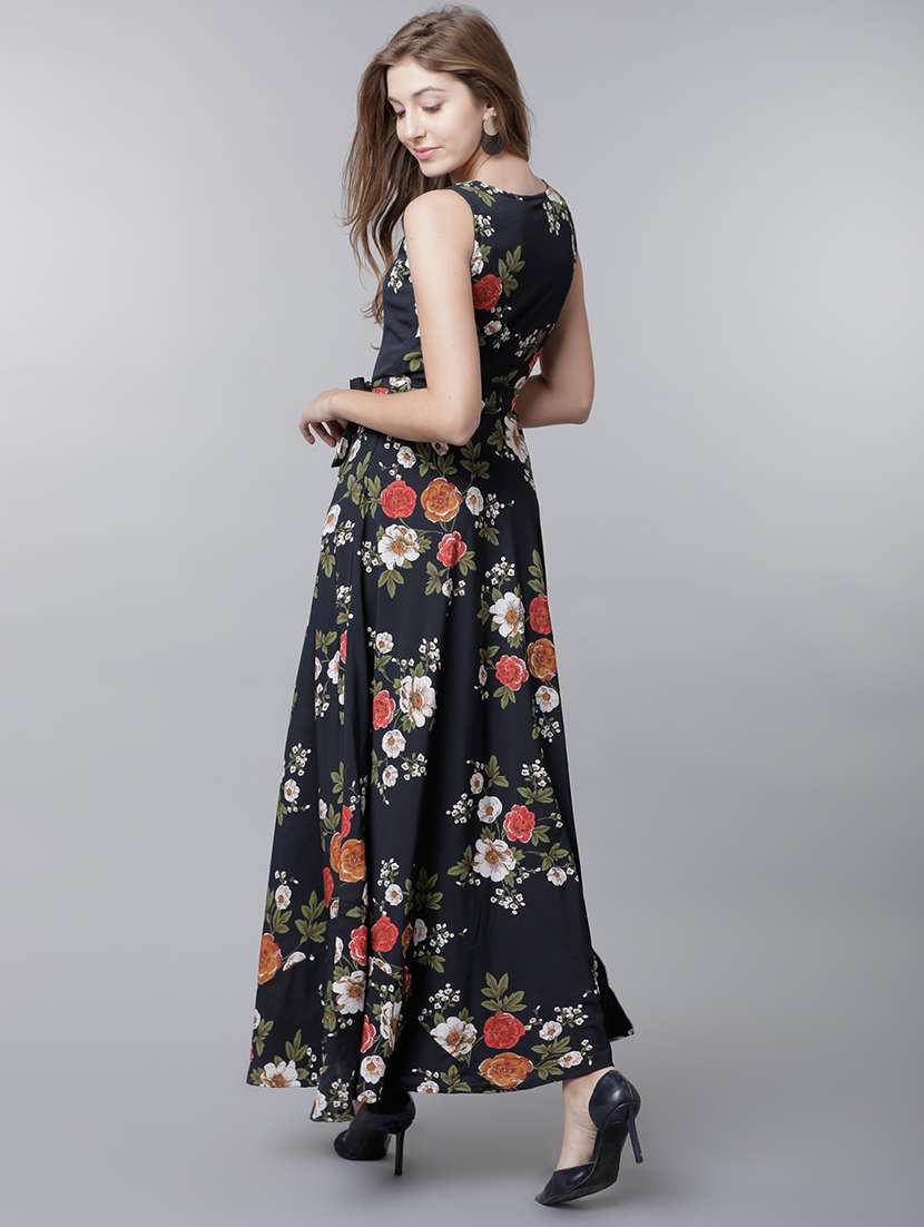 women black polyester a-line dress - 22470751 -  Standard Image - 4