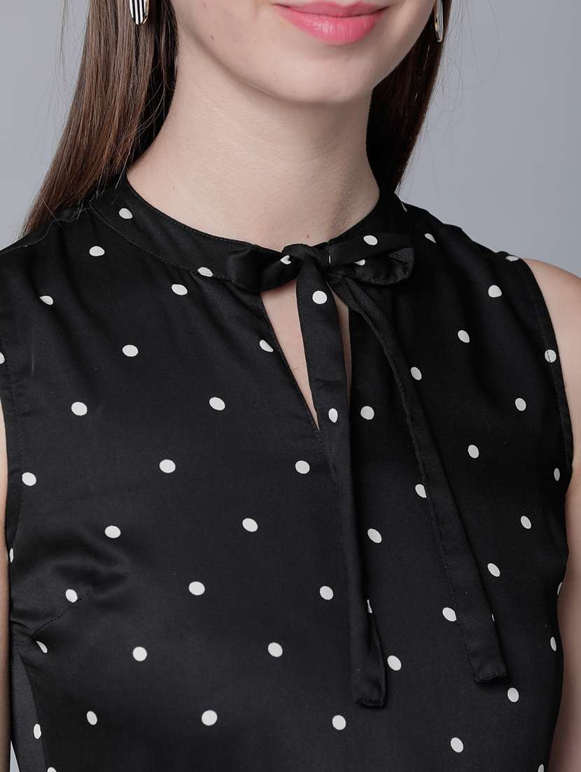 women black polyester fit & flare dress - 22470752 -  Standard Image - 1